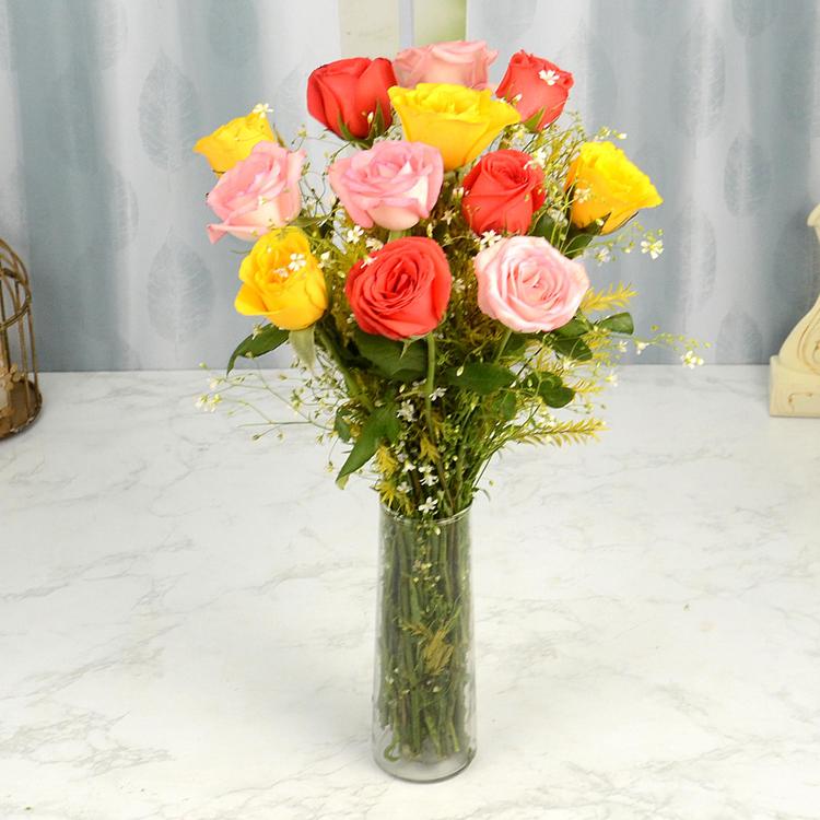 Sweet Mixed Roses Vase