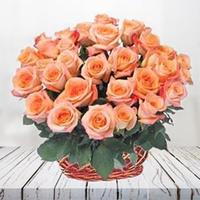 Orange Roses Basket