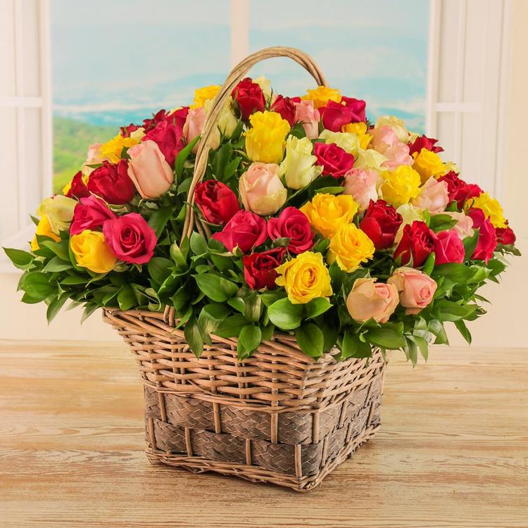 Sensational Roses Basket