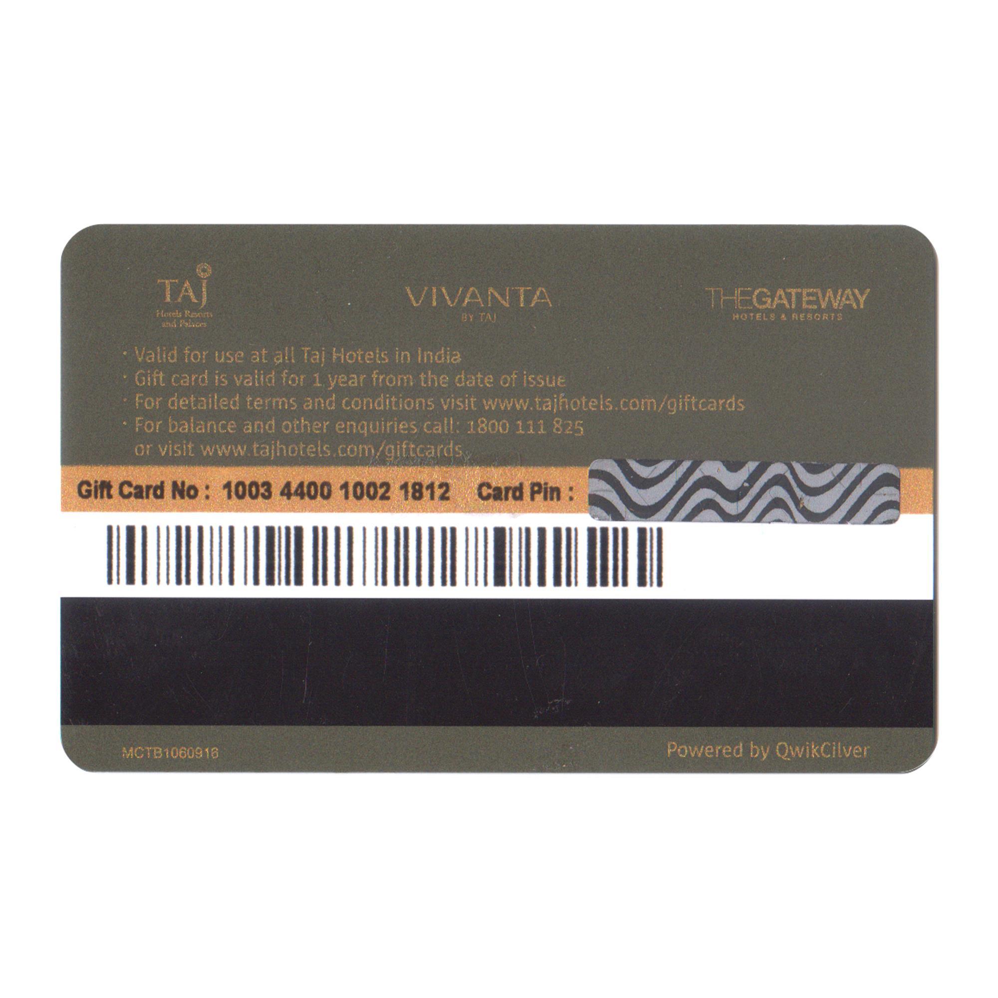 Taj Gift Card Rs.3000 Taj Gift Cards