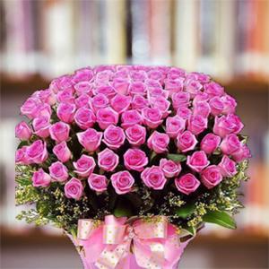 150 - Pink Roses Basket