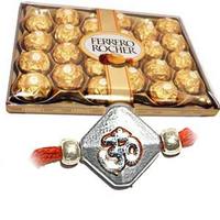 24 Ferrero chocolates with Aum Rakhi