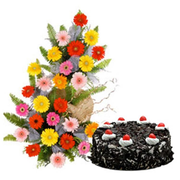 Gerberas N Cake