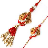 Beads Work Rakhi for Bhaiya - Bhabhi