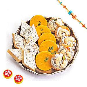 Special Mithai Thali - 1 kg with Rakhi