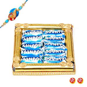 Bounty Minis in a Tray with Rakhi
