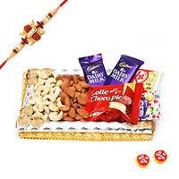 Dry fruit and Chocolate Combo Pack with Rakhi