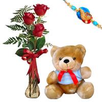 Lovely Teddy with Red Roses
