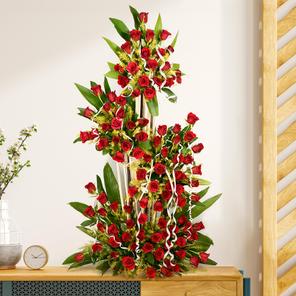 100 Red Rose Tall  Basket