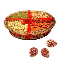 Dry Fruits Hamper - 1 Kg with Diya