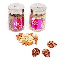 Jars with Dry Fruits with Diyas