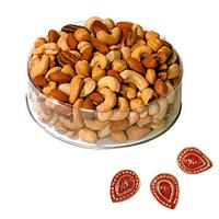 Lovely Dry Fruits Hamper with Diyas