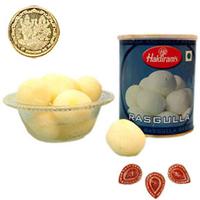 Haldiram Rasgulla - 1 Kg with Diyas