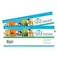 SpaFinder $50 Gift Certificates