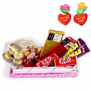 Delightful Chocolates with Rose Hearts