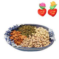 Mixed Dry Fruits - 1/2 Kg with Rose Hearts
