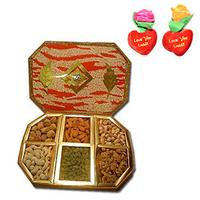 Crunchy Dry Fruits -  1 Kg with Rose Hearts