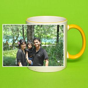 Orange Rim and Handle Mug