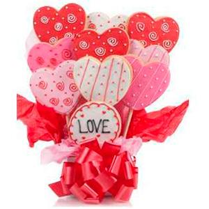 Lovely Hearts Cookie Bouquet