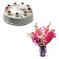Orchids and cake