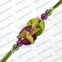Green and Purple Colored Rakhi