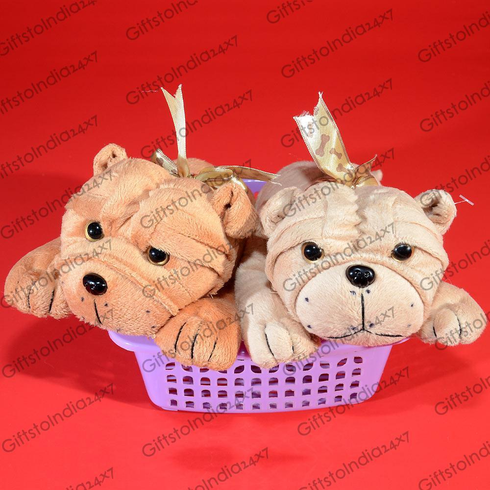 Basket of Soft Toy Puppies Soft Toys