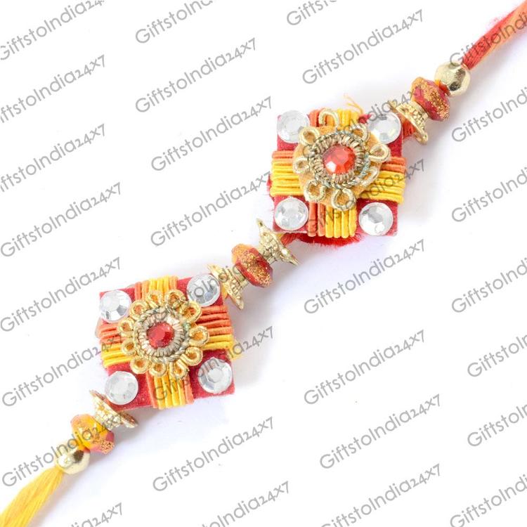 Dual Diamond Shaped Rakhi