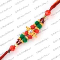 Red and Green Beads Rakhi