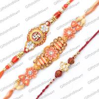 Swastik 3 Rakhi Set