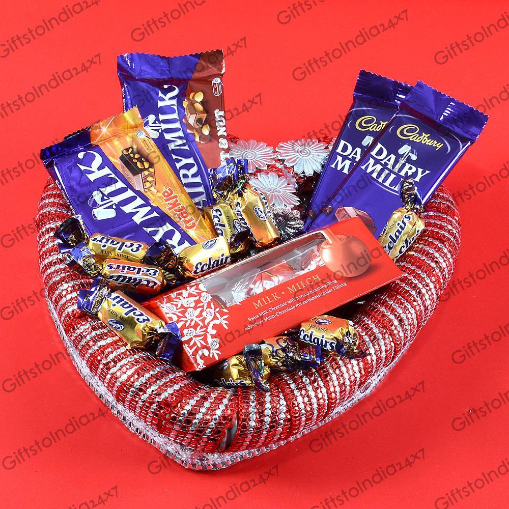 Heart Shaped Tray With Chocolates Chocolates