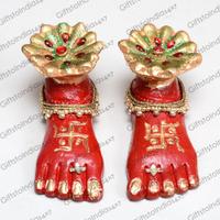 Red Lakshmi Charan Puja Accessory