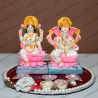 Marble Finish Laxmi Ganesha Idols