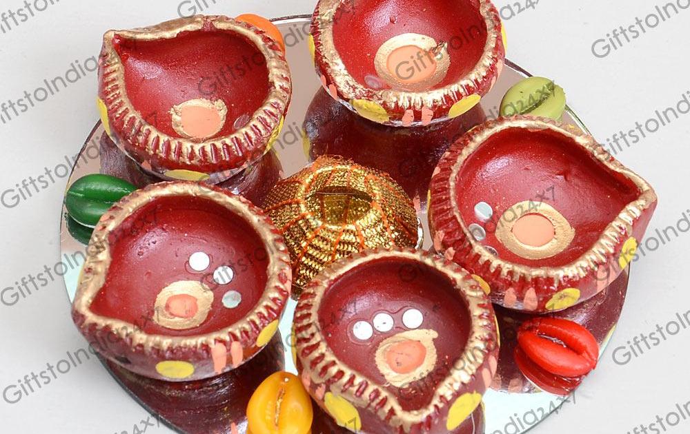 Traditional Earthen Diya Set | Diwali Diyas