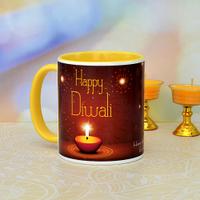 Dark Brown Colored Diwali Mug
