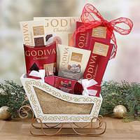 Godiva Chocolate Sleigh Gift Basket