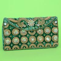 Green velvet Purse