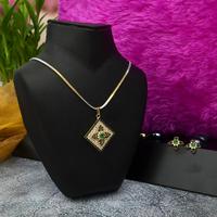 Quadrilateral Pendant with Beautiful Earrings