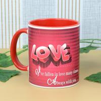 Personalized Scarlet Red Love Mug