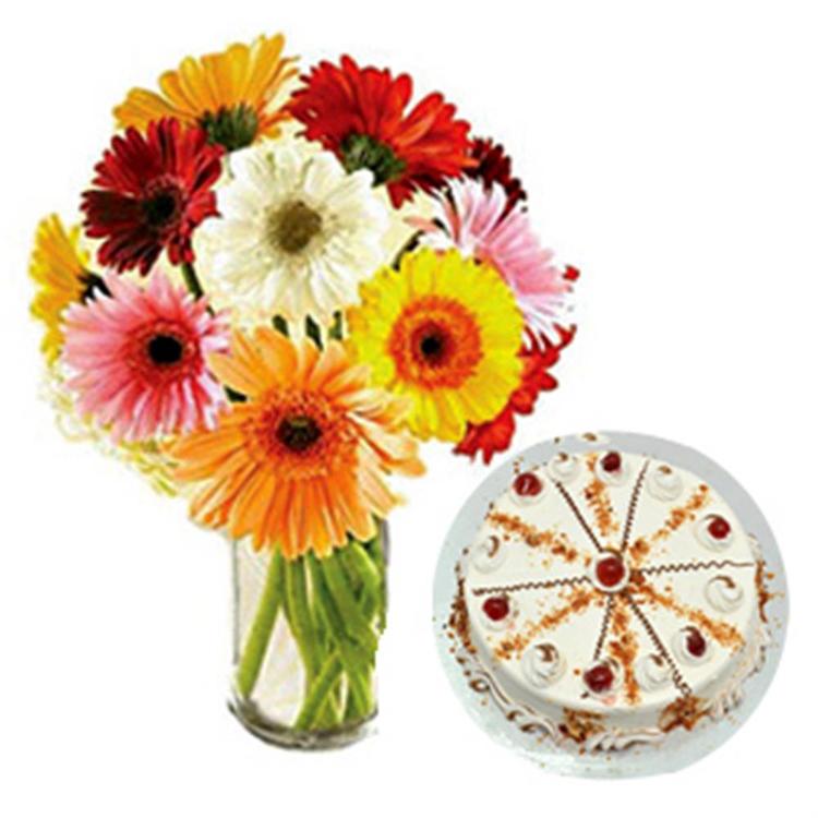 Cake and flower combo