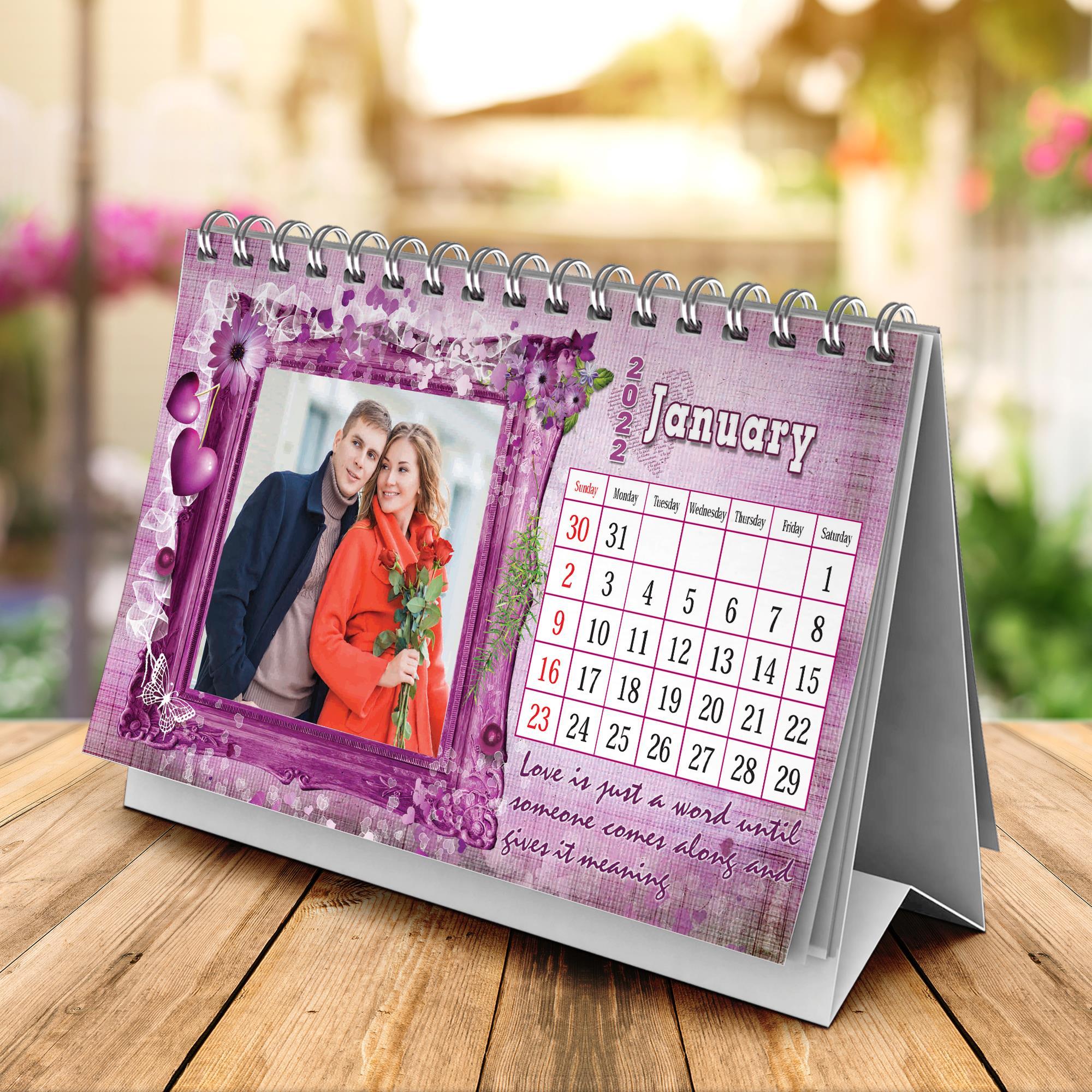 12 Sheet Desk Calendar 02, Personalized Calendars