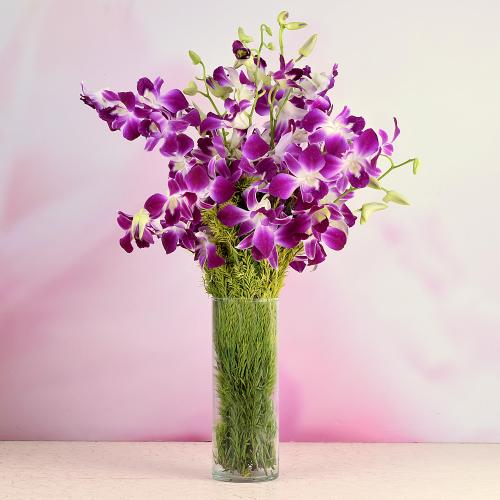 Purple Orchids in a Vase