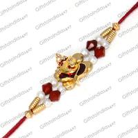 Metallic Ganesha & Beads Rakhi