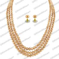 Exclusive 3 String Peach Pearl Set