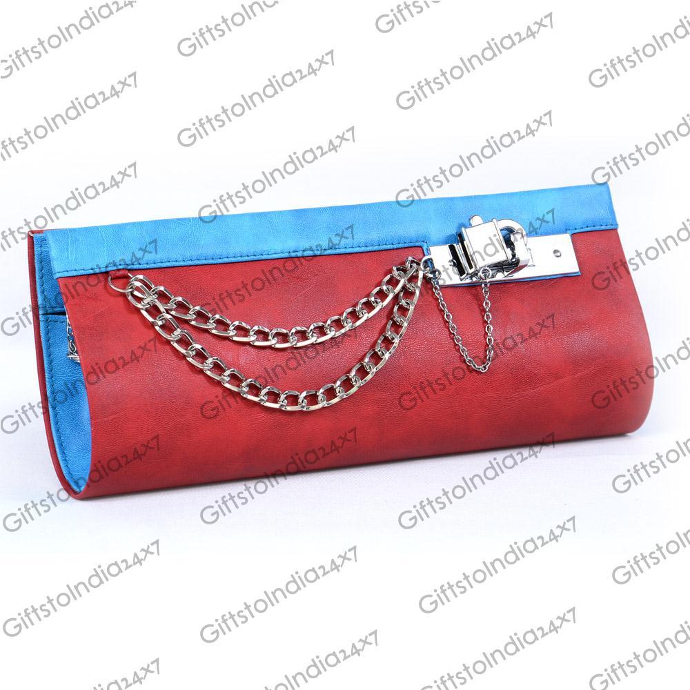 PURSEO Red Clutch Pearl Purses for Women Handbag Bridal Evening Clutch Bags  for Party Wedding / Dulhan