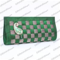 Green and Ash Check Purse