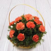 Orange Carnations Basket