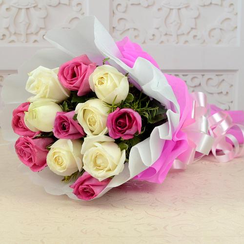 Pretty Pink Roses Bunch