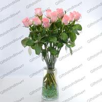 Charming Pink Roses Bunch in a Vase