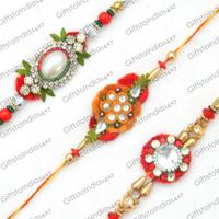 A Set of Three Exquisite Rakhis