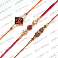 A Set of Three Rakhis with Holy Depictions